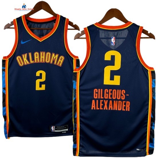Acquista Maglia NBA Nike Oklahoma City Thunder 2# Shai Gilgeous Alexander Marino Città 2025