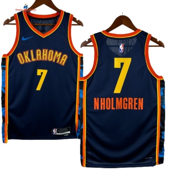 Acquista Maglia NBA Nike Oklahoma City Thunder 7# Chet Holmgren Marino Città 2025