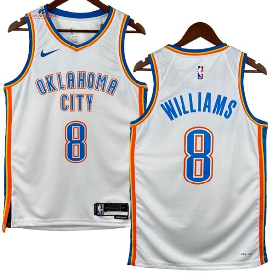 Acquista Maglia NBA Nike Oklahoma City Thunder 8# Kemba Walker Bianco Association 2024-25