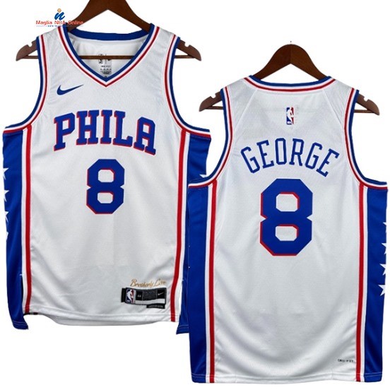 Acquista Maglia NBA Nike Philadelphia 76ers 8# Paul George Bianco Association 2024