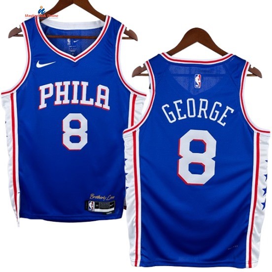 Acquista Maglia NBA Nike Philadelphia 76ers 8# Paul George Blu Icon 2024