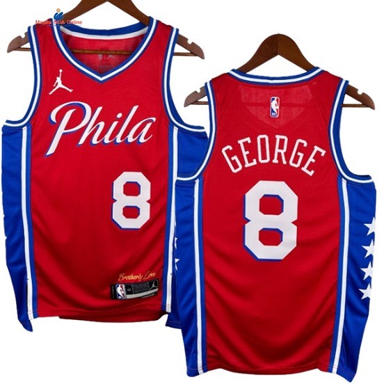 Acquista Maglia NBA Nike Philadelphia 76ers 8# Paul George Rosso Statement 2024