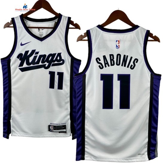 Acquista Maglia NBA Nike Sacramento Kings 11# Domantas Sabonis Bianco Association 2024-25