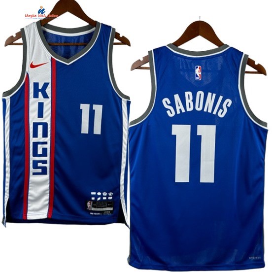 Acquista Maglia NBA Nike Sacramento Kings 11# Domantas Sabonis Blu Città 2024