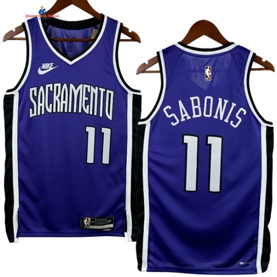 Acquista Maglia NBA Nike Sacramento Kings 11# Domantas Sabonis Porpora Classics 2024-25
