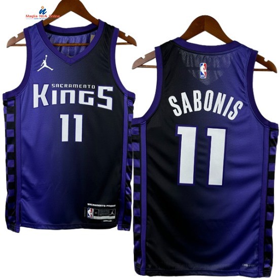 Acquista Maglia NBA Nike Sacramento Kings 11# Domantas Sabonis Porpora Statement 2024-25