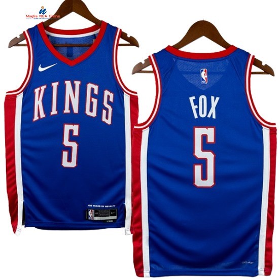 Acquista Maglia NBA Nike Sacramento Kings 5# De'Aaron Fox Blu Città 2025