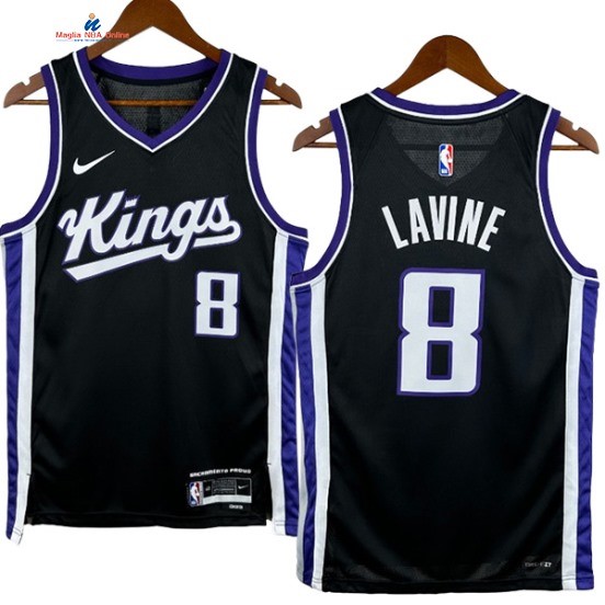 Acquista Maglia NBA Nike Sacramento Kings 8# Zach Lavine Nero Icon 2024-25