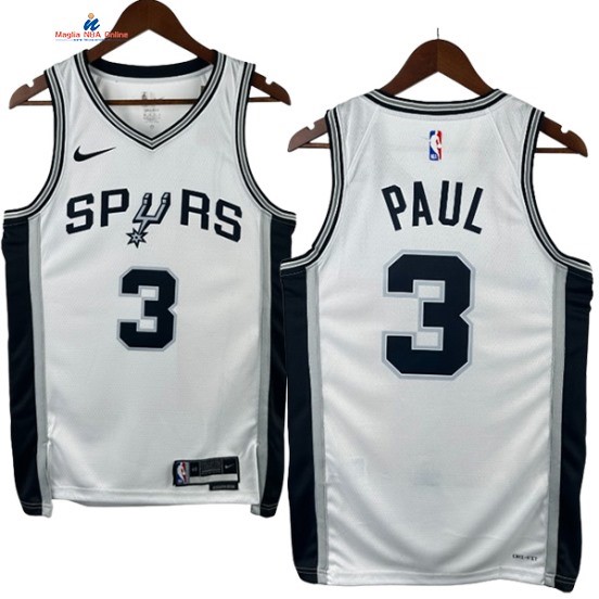 Acquista Maglia NBA Nike San Antonio Spurs 3# Chris Paul Bianco Association 2024-25