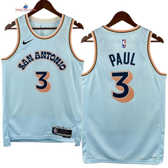 Acquista Maglia NBA Nike San Antonio Spurs 3# Chris Paul Blu Città 2025