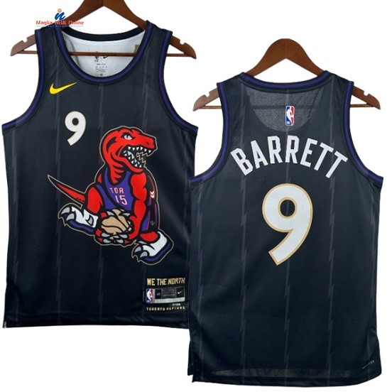 Acquista Maglia NBA Nike TOronto Raptors 9# RJ Barrett Nero Città 2025