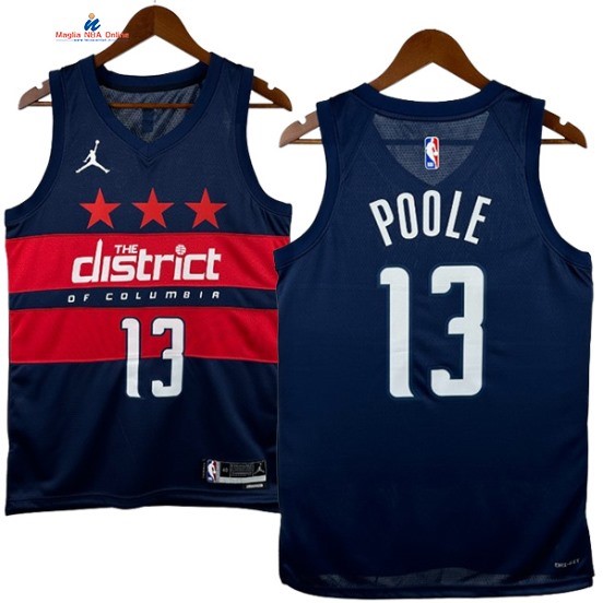 Acquista Maglia NBA Nike Washington Wizards 13# Jordan Poole Marino Statement 2025