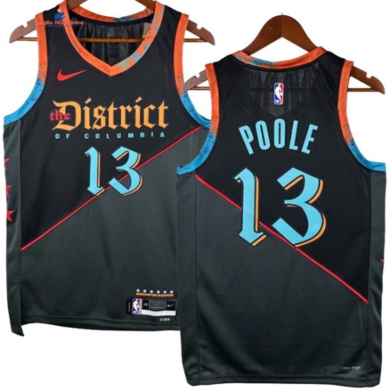 Acquista Maglia NBA Nike Washington Wizards 13# Jordan Poole Nero Città 2024