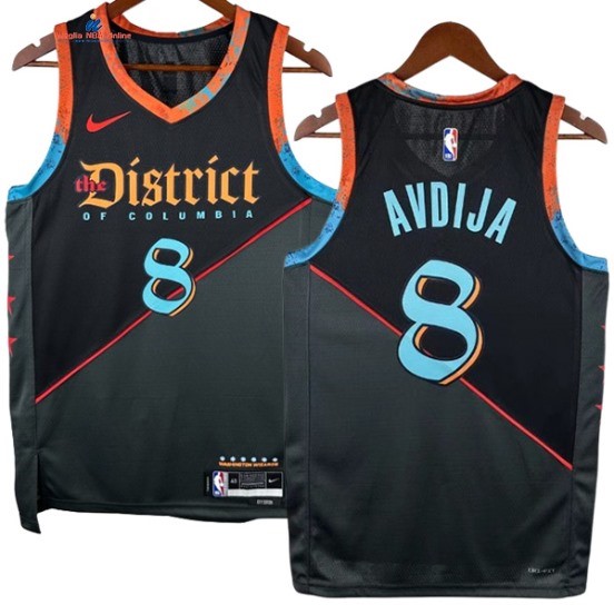 Acquista Maglia NBA Nike Washington Wizards 8#Deni Avdija Jordan Poole Nero Città 2024