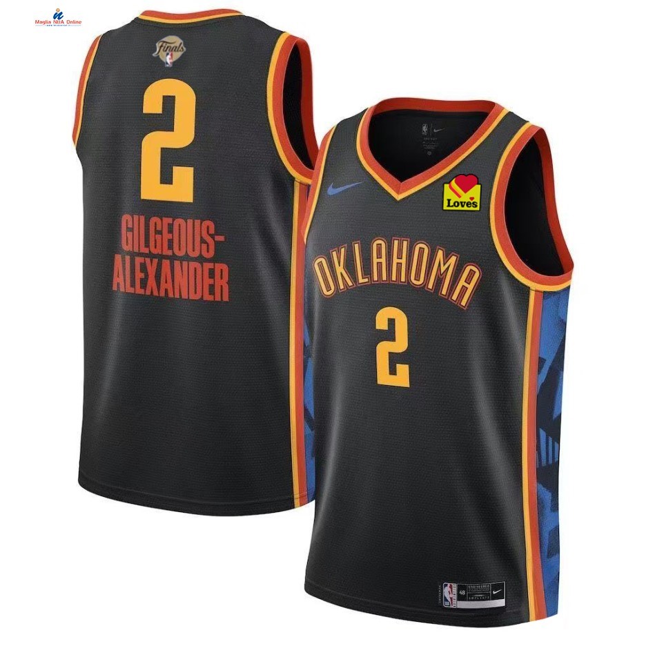 Acquista Maglia NBA Oklahoma City Thunder 2025 NBA Finale 2# Shai Gilgeous Alexander Marino Città