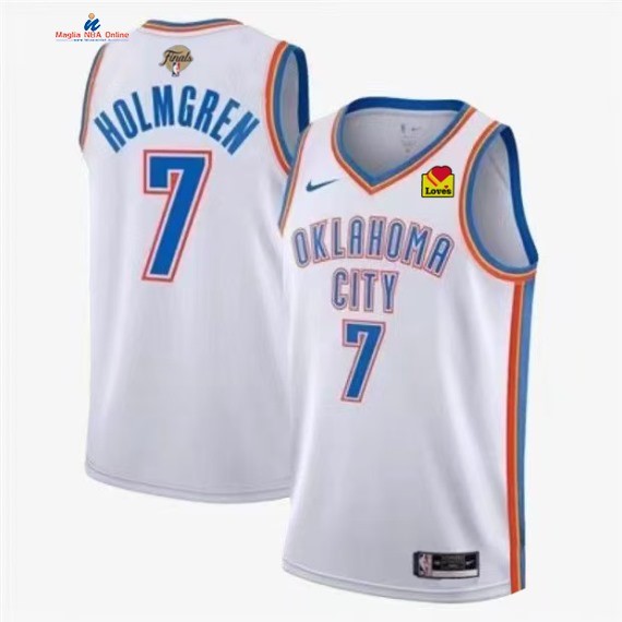 Acquista Maglia NBA Oklahoma City Thunder 2025 NBA Finale 7# Chet Holmgren Alexander Bianco Association