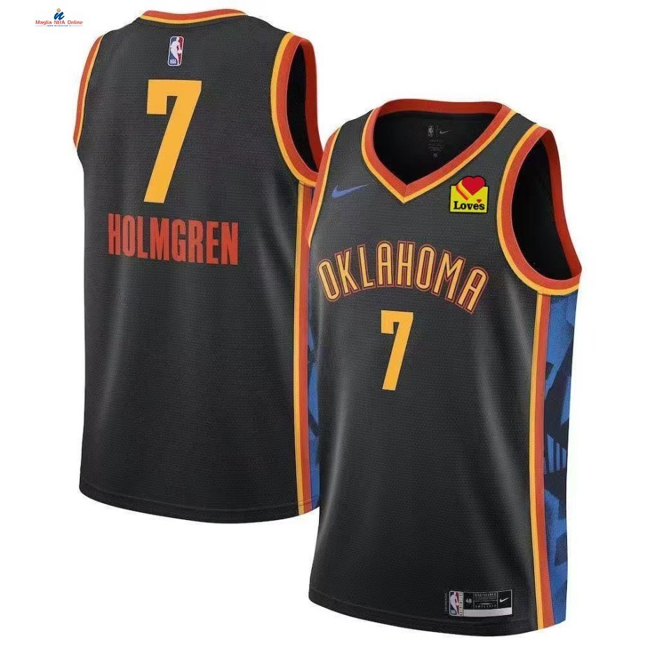 Acquista Maglia NBA Oklahoma City Thunder 2025 NBA Finale 7# Chet Holmgren Alexander Marino Città