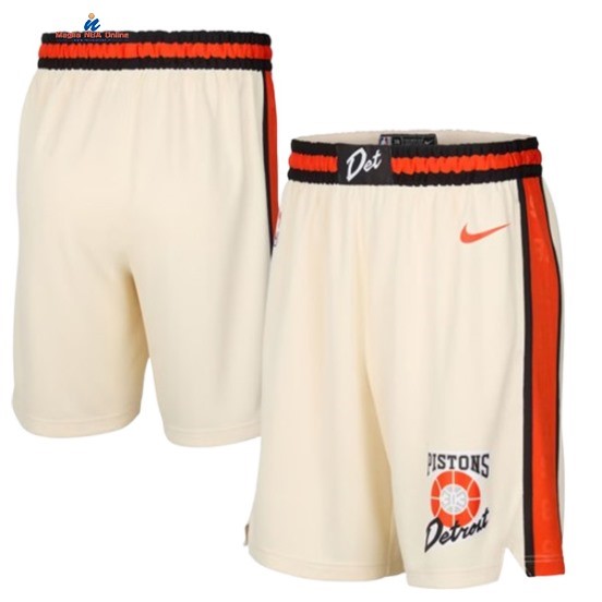 Acquista Pantaloni NBA Detroit Pistons Crème Città 2024-25