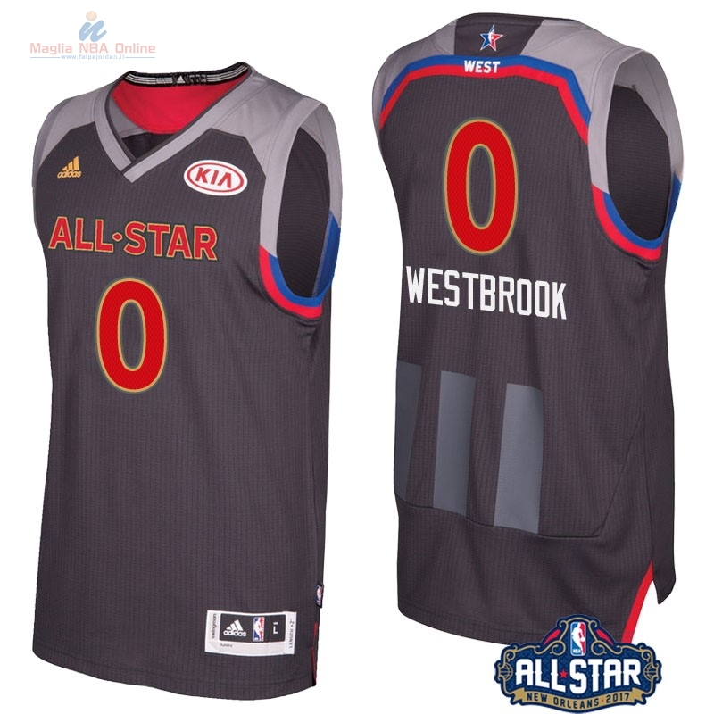 Acquista Maglia NBA 2017 All Star #0 Russell Westbrook Carbone