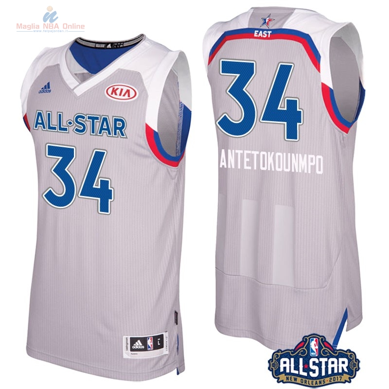 Acquista Maglia NBA 2017 All Star #34 Giannis Antetokounmpo Gray