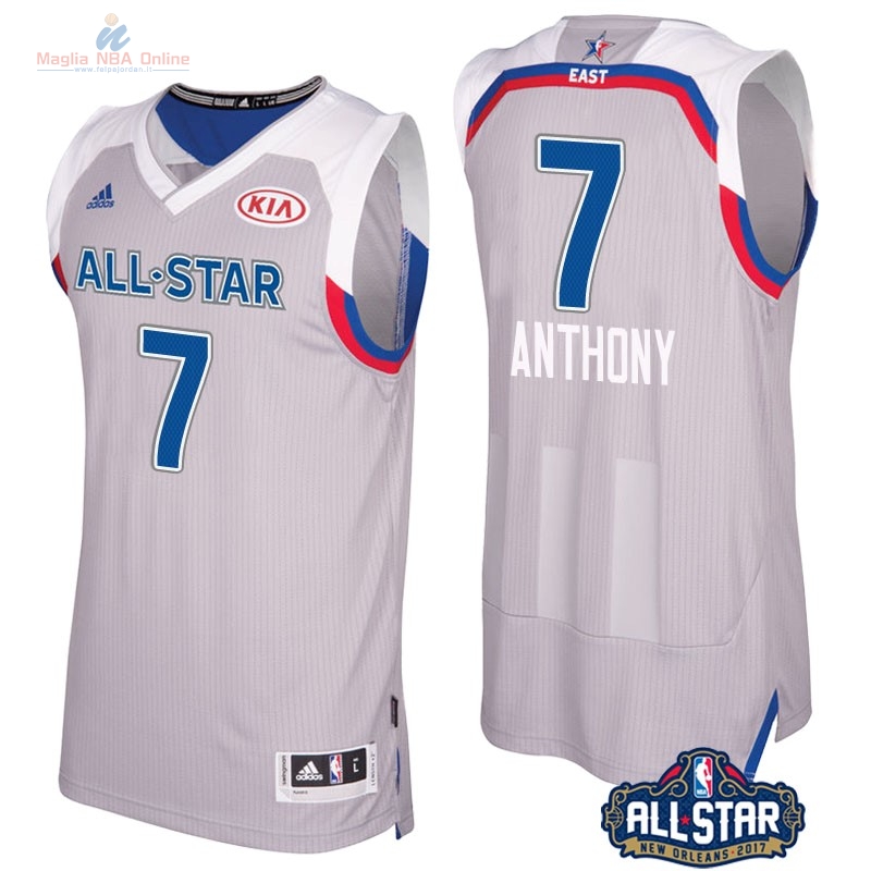 Acquista Maglia NBA 2017 All Star #7 Carmelo Anthony Gray