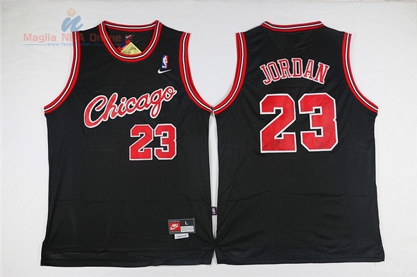 Acquista Maglia NBA Chicago Bulls #23 Michael Jordan Nero Rosso Della Maglia