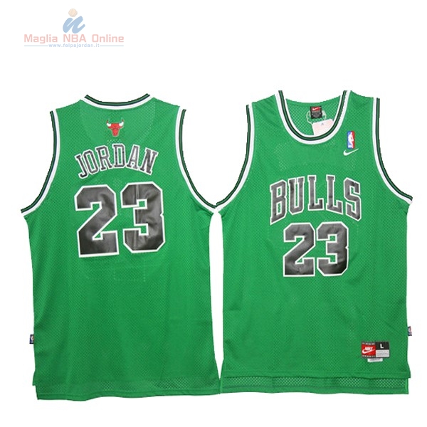 Acquista Maglia NBA Chicago Bulls #23 Michael Jordan Verde Nero
