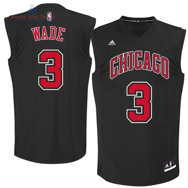 Acquista Maglia NBA Chicago Bulls #3 Dwyane Wade Nero