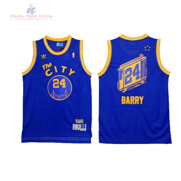 Acquista Maglia NBA Golden State Warriors #24 Rick Barry Retro Blu