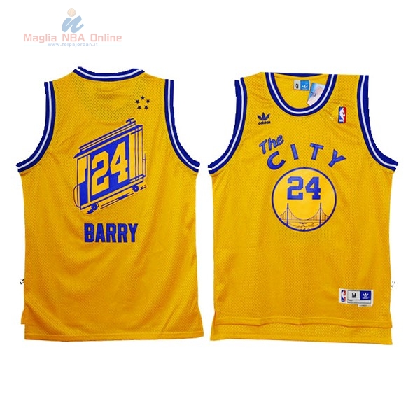 Acquista Maglia NBA Golden State Warriors #24 Rick Barry Retro Giallo