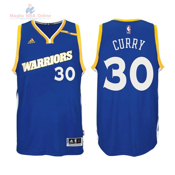 Acquista Maglia NBA Golden State Warriors #30 Stephen Curry 2016-2017 Blu