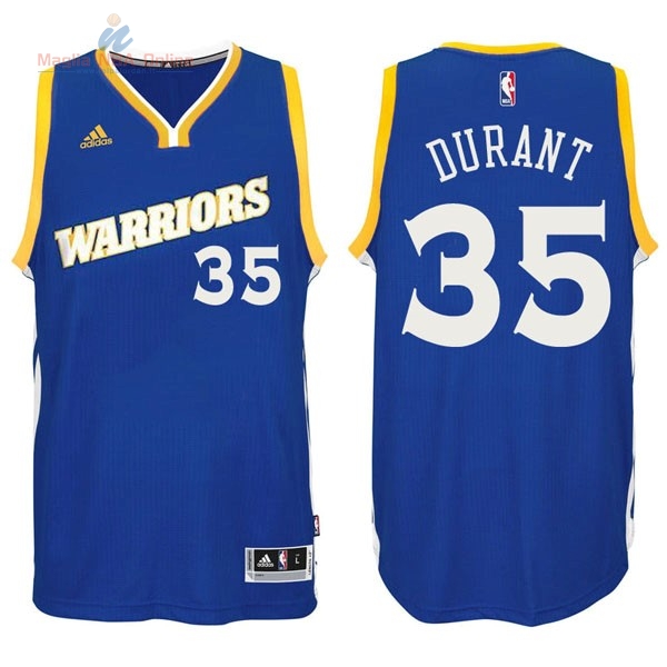 Acquista Maglia NBA Golden State Warriors #35 Kevin Durant 2016-2017 Blu