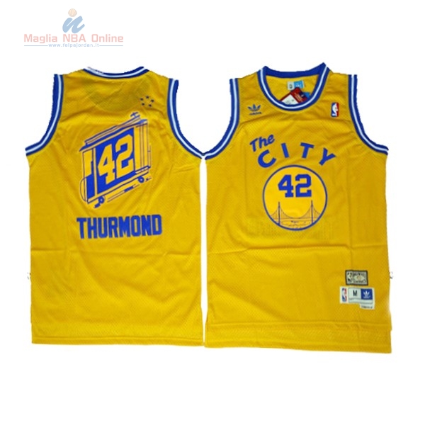 Acquista Maglia NBA Golden State Warriors #42 Nathaniel Thurmond City Giallo