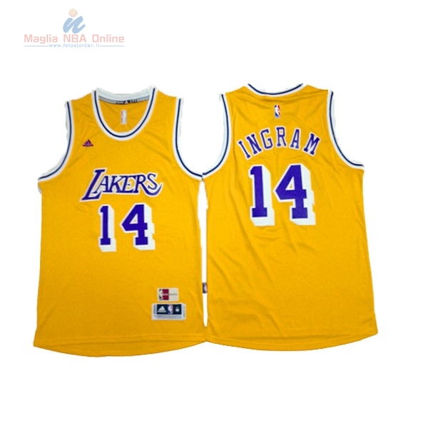 Acquista Maglia NBA Los Angeles Lakers #14 Brandon Ingram Giallo Bianco