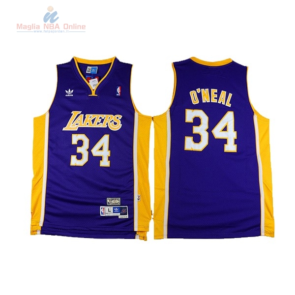 Acquista Maglia NBA Los Angeles Lakers #34 Shaquille O'Neal Porpora