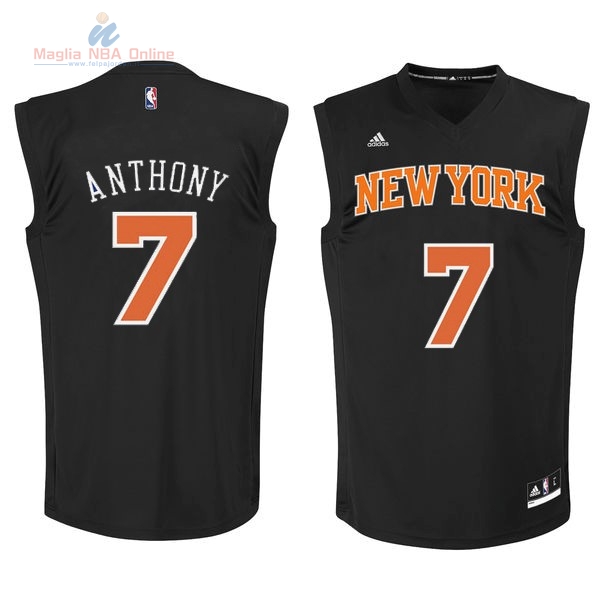 Acquista Maglia NBA New York Knicks #7 Carmelo Anthony Nero Arancia