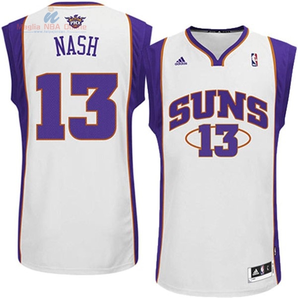 Acquista Maglia NBA Phoenix Suns #13 Steve Nash Bianco