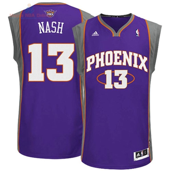 Acquista Maglia NBA Phoenix Suns #13 Steve Nash Porpora Grigio