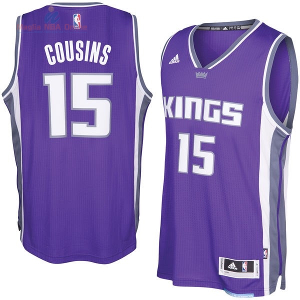 Acquista Maglia NBA Sacramento Kings #15 DeMarcus Cousins Porpora Bianco