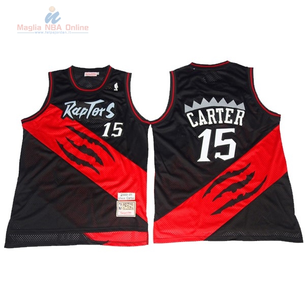 Acquista Maglia NBA Toronto Raptors #15 Vince Carter Retro Nero Rosso