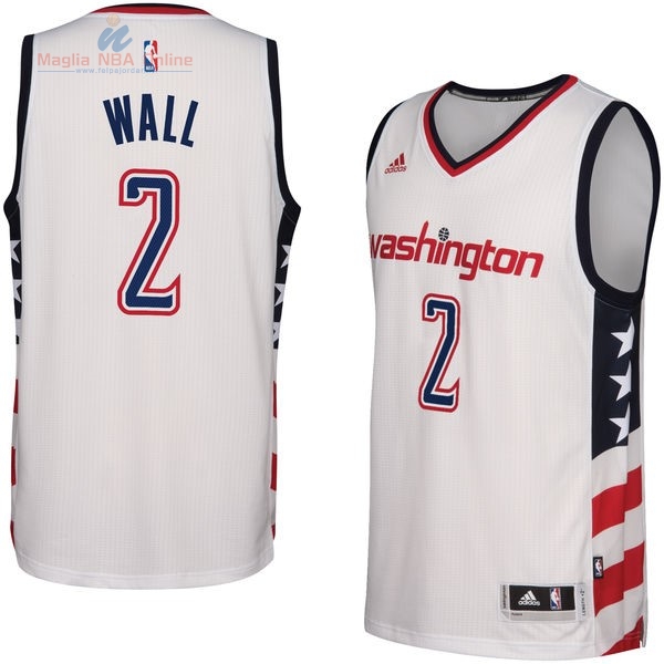 Acquista Maglia NBA Washington Wizards #2 John Wall Bianco 2016-2017