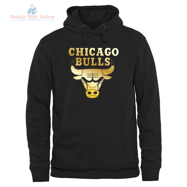 Acquista Felpe Con Cappuccio NBA Chicago Bulls Nero Oro