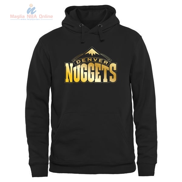 Acquista Felpe Con Cappuccio NBA Denver Nuggets Nero Oro