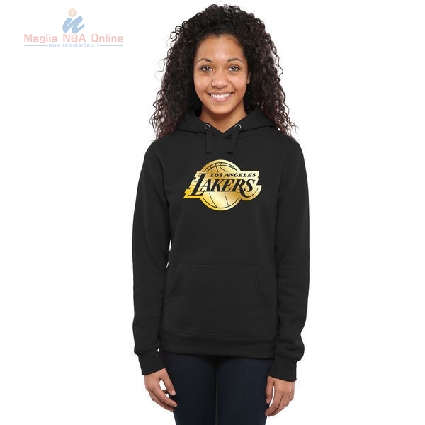 Acquista Felpe Con Cappuccio NBA Donna Los Angeles Lakers Nero Or