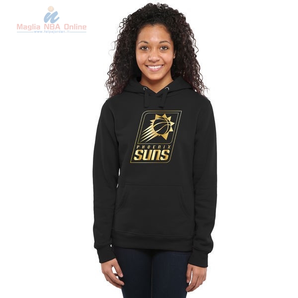 Acquista Felpe Con Cappuccio NBA Donna Phoenix Suns Nero Oro