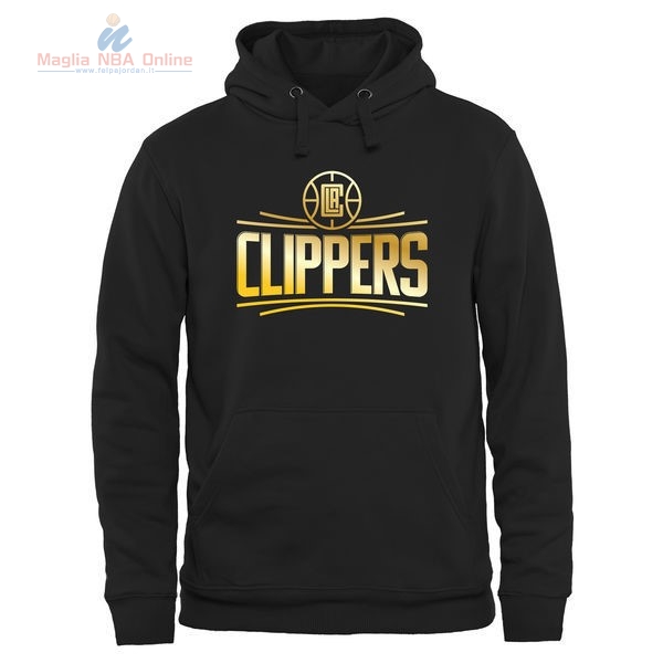 Acquista Felpe Con Cappuccio NBA Los Angeles Clippers Nero Oro
