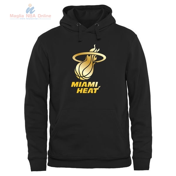 Acquista Felpe Con Cappuccio NBA Miami Heat Nero Oro