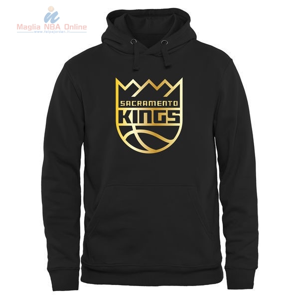 Acquista Felpe Con Cappuccio NBA Sacramento Kings Nero Oro