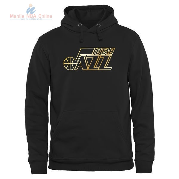 Acquista Felpe Con Cappuccio NBA Utah Jazz Nero Oro