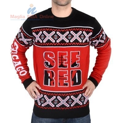 Acquista Maglione Ugly Unisex Chicago Bulls Rosso Nero